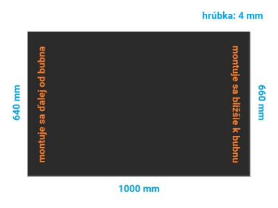 Doska PE 660/640/1000/4 náhradná čierna (plast) LIEBHERR, CIFA 40