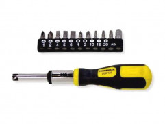 Screwdriver with ratchet 200 mm + bits PL, PH, PZ, TRX