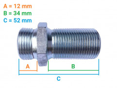 Metric fitting double long M22/M22x1.5 (dimensions: see the picture)