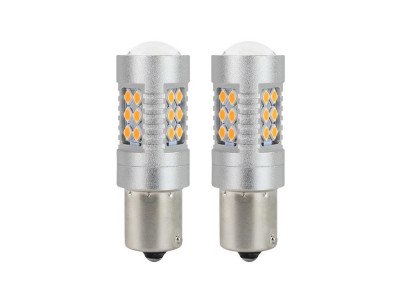 Žiarovky LED CANBUS 3030 24SMD 1156 BAU15s PY21W oranžové 12/24V